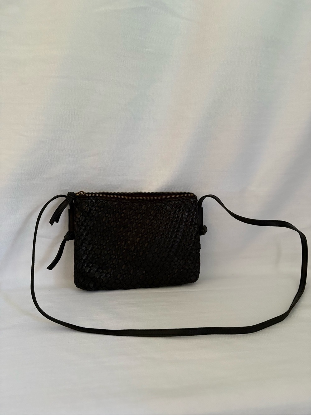 Madewell Woven Leather Crossbody Bag - Black